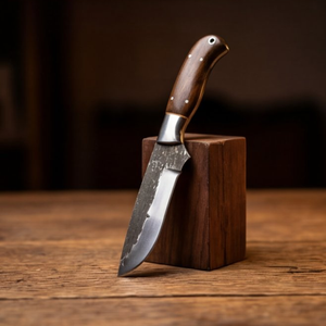 Handmade J2 Steel Skinner Knife 8” Walnut Handle Straight Back