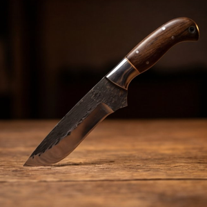 Handmade J2 Steel Skinner Knife 8” Walnut Handle Straight Back
