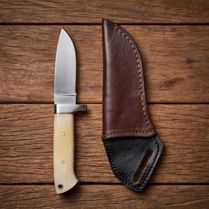 Handmade J2 Steel Skinner Knife 8” Camel Bone Drop Point