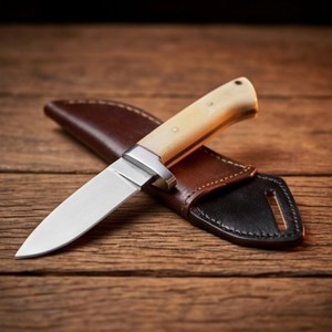 Handmade J2 Steel Skinner Knife 8” Camel Bone Drop Point
