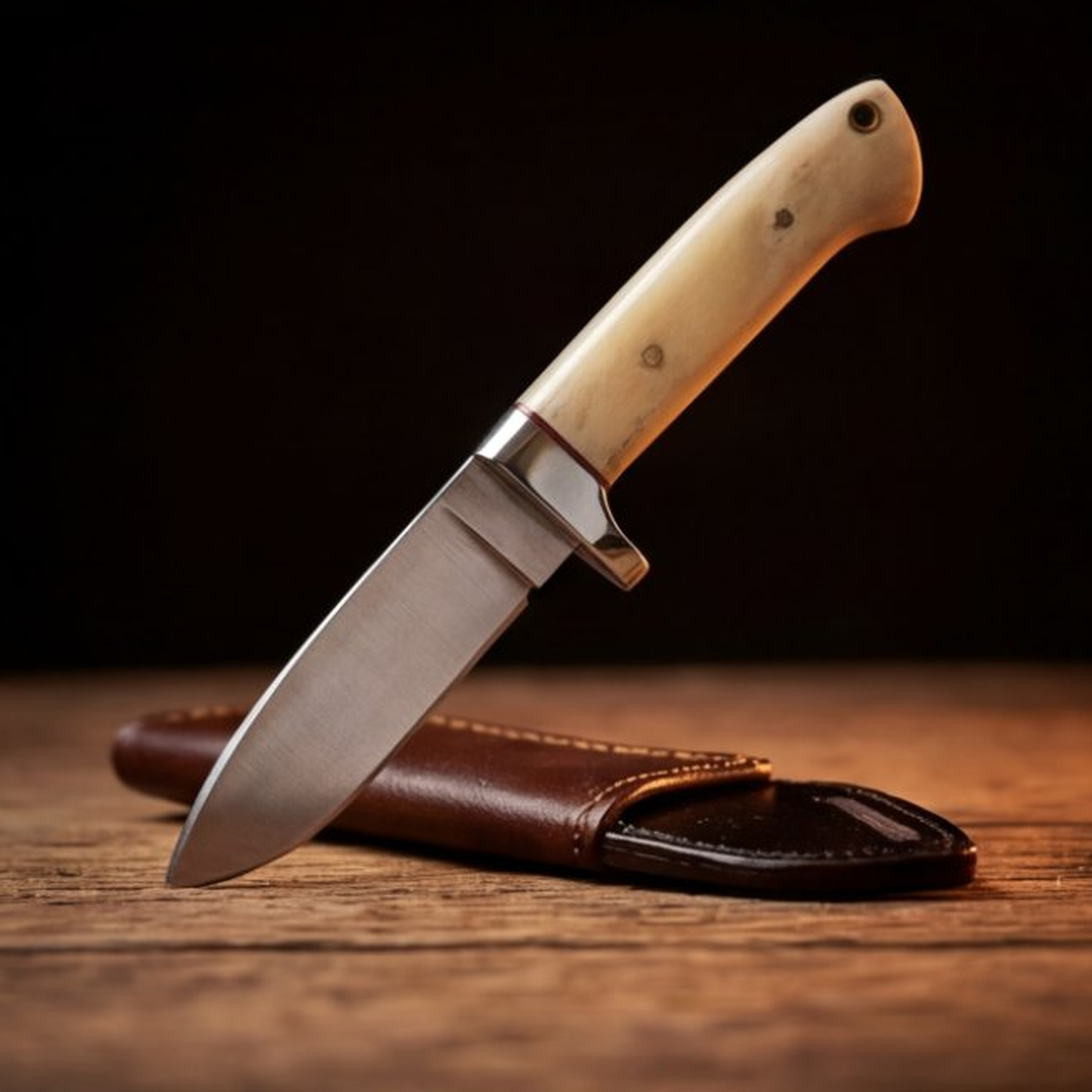 Handmade J2 Steel Skinner Knife 8” Camel Bone Drop Point