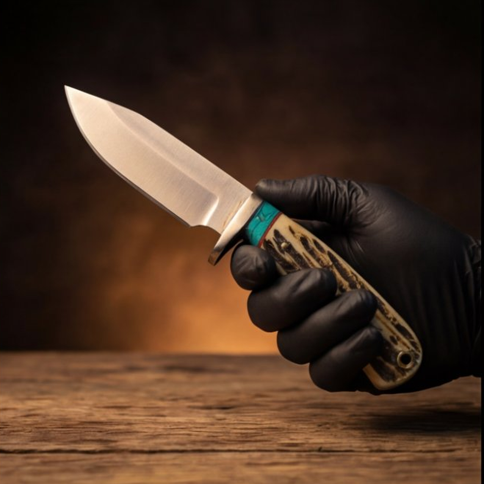 Handmade J2 Steel Skinner Knife 8” Stag Horn Handle Drop Point