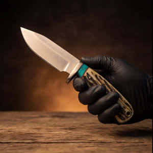 Handmade J2 Steel Skinner Knife 8” Stag Horn Handle Drop Point