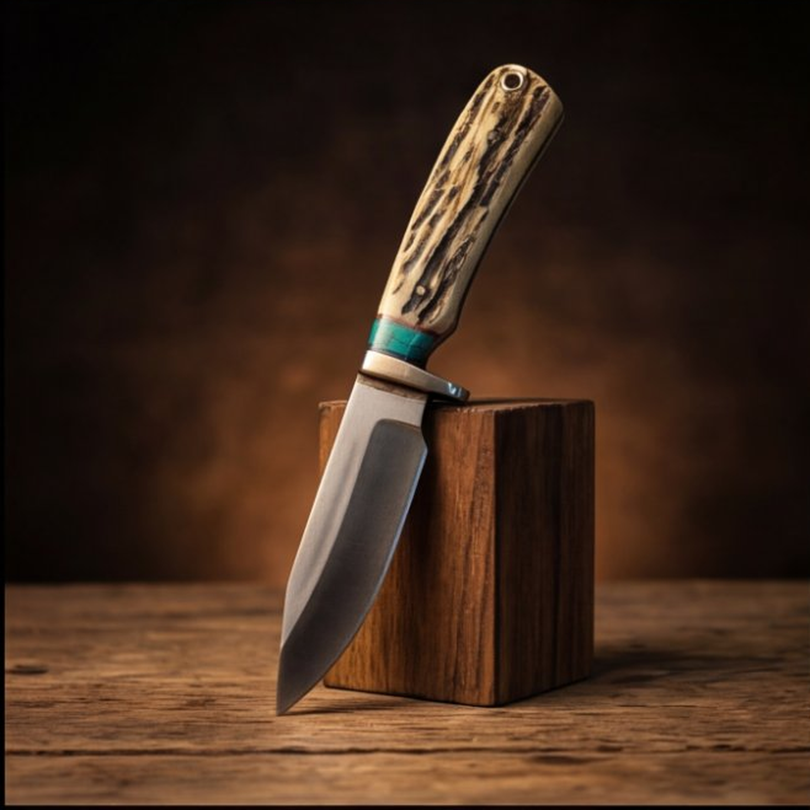 Handmade J2 Steel Skinner Knife 8” Stag Horn Handle Drop Point