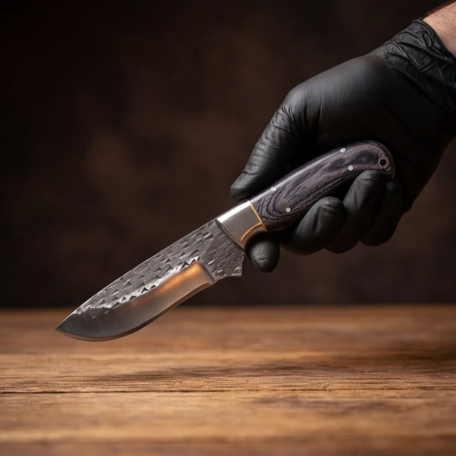 Handmade J2 Steel Skinner Knife 8” Pakka Wood Straight Back