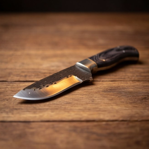 Handmade J2 Steel Skinner Knife 8” Pakka Wood Straight Back