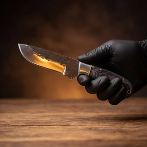 Handmade J2 Steel Skinner Knife 8” Pakka Wood Straight Back