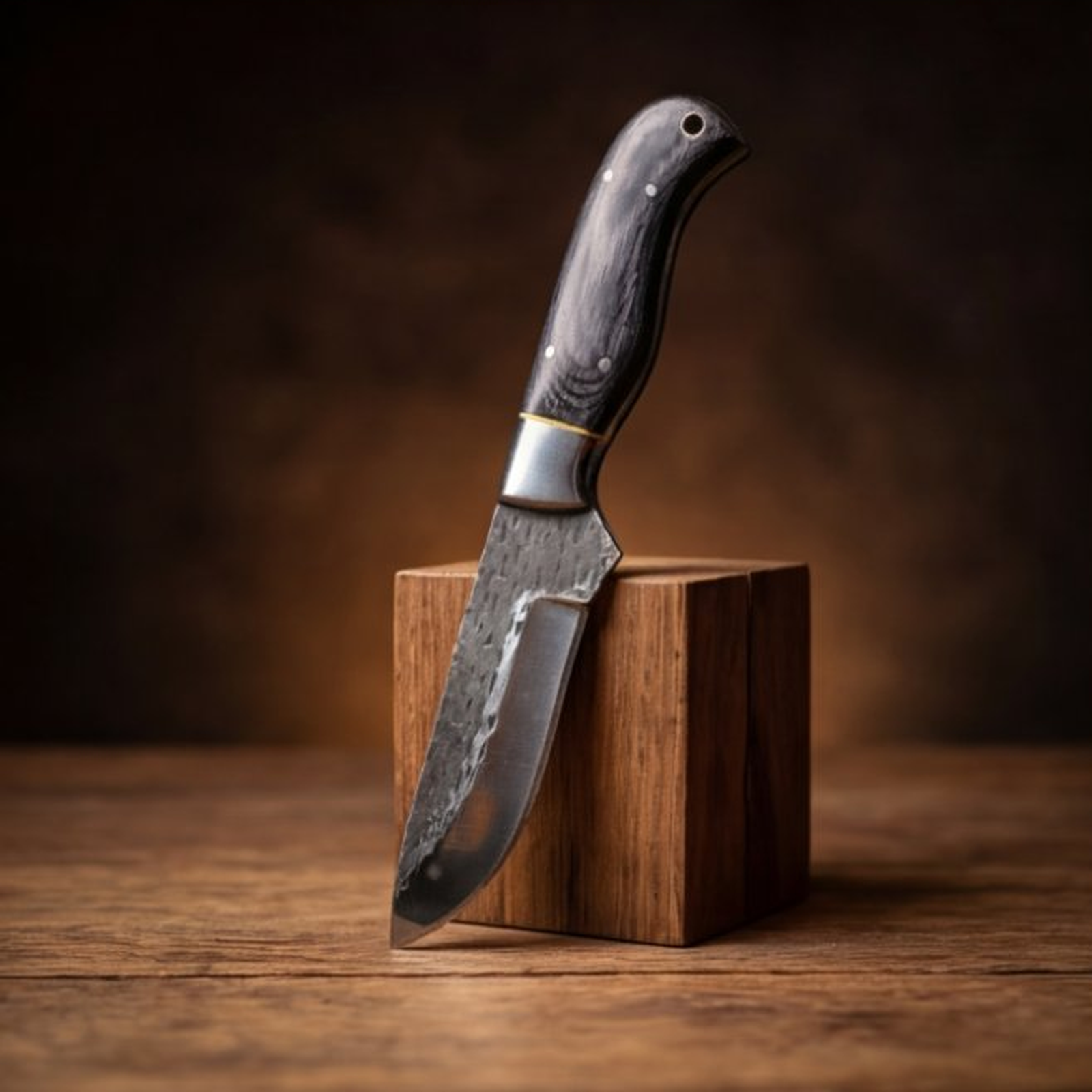 Handmade J2 Steel Skinner Knife 8” Pakka Wood Straight Back