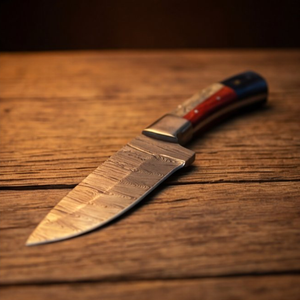 Handmade Damascus Skinner Knife 8” Pakka Wood Handle Fixed Blade