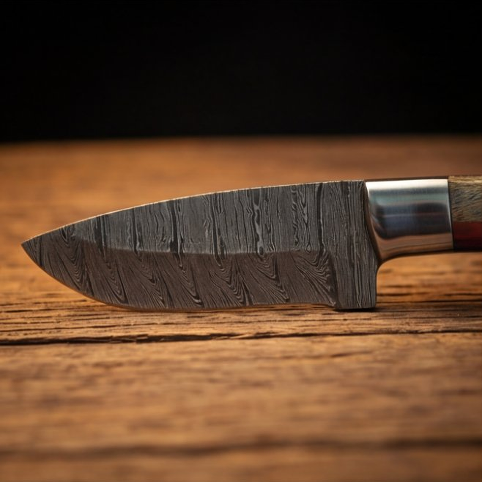 Handmade Damascus Skinner Knife 8” Pakka Wood Handle Fixed Blade