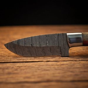 Handmade Damascus Skinner Knife 8” Pakka Wood Handle Fixed Blade