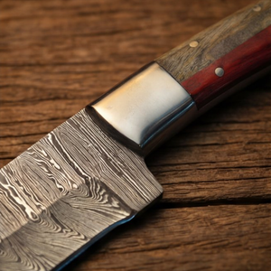 Handmade Damascus Skinner Knife 8” Pakka Wood Handle Fixed Blade