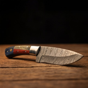 Handmade Damascus Skinner Knife 8” Pakka Wood Handle Fixed Blade
