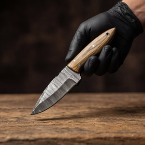 Handmade Damascus Skinner Knife 8” Pakka Wood Clip Point
