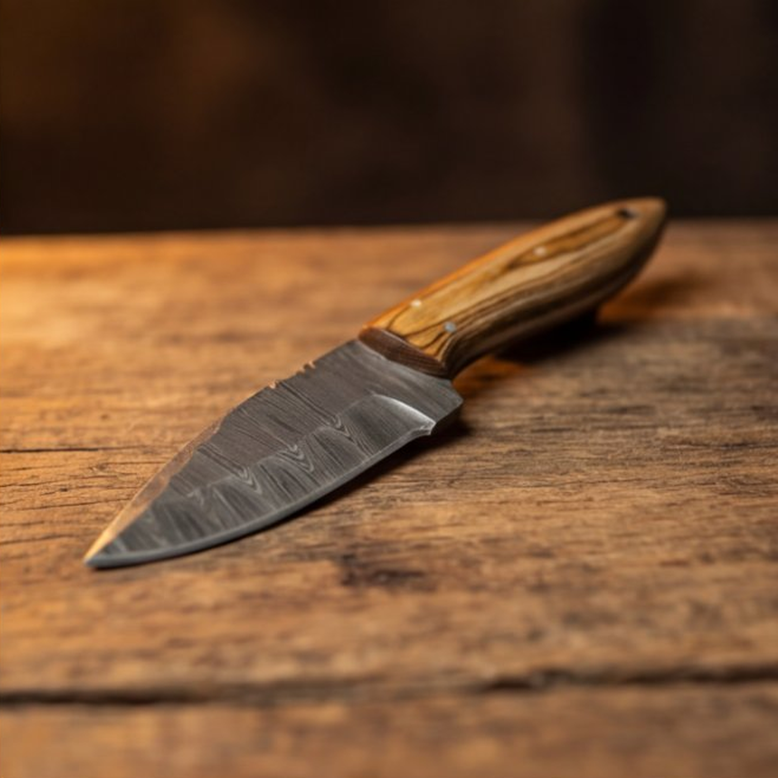 Handmade Damascus Skinner Knife 8” Pakka Wood Clip Point