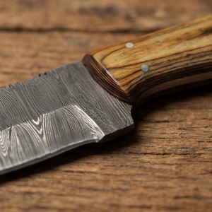 Handmade Damascus Skinner Knife 8” Pakka Wood Clip Point