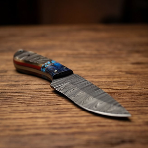 Handmade Damascus Skinner Knife 8” Pakka Wood & Resin Handle