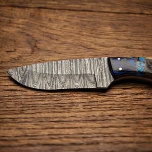 Handmade Damascus Skinner Knife 8” Pakka Wood & Resin Handle